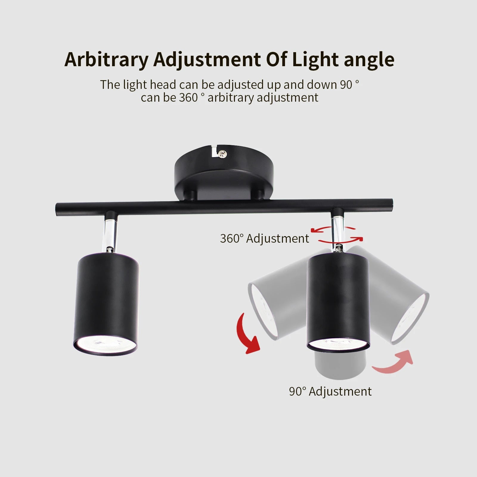 Plafonnier moderne noir LED voie maison magasin vêtements - vue 3 sur 9