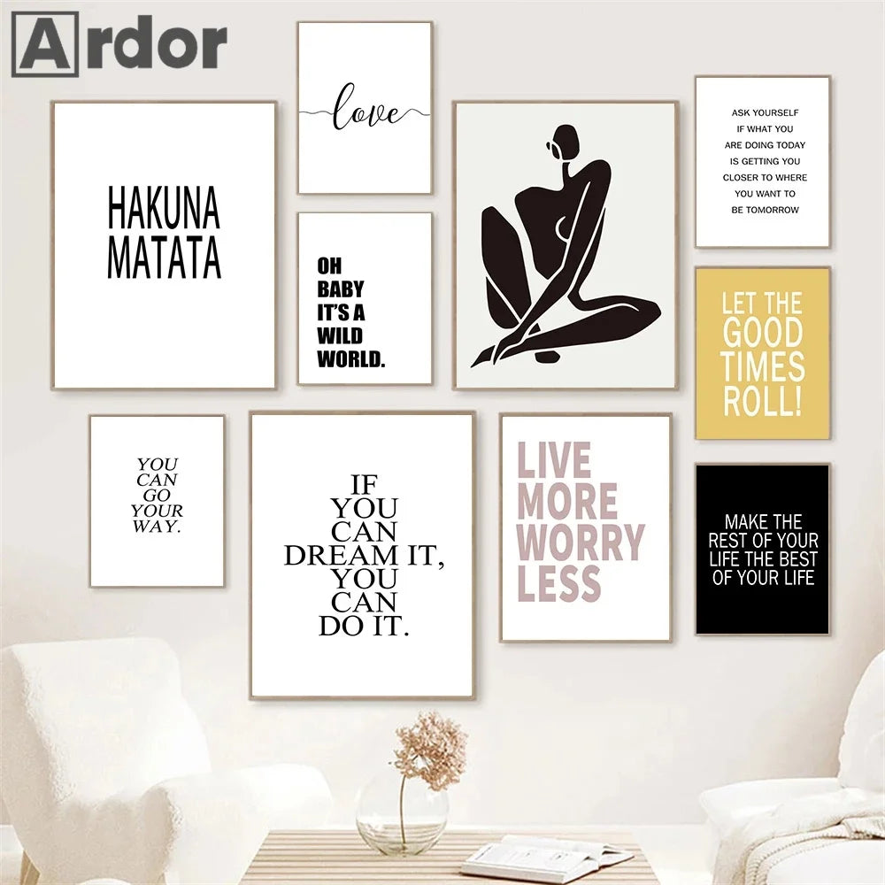 citations de motivation nordiques art mural pour décoration intérieure - vue 4 sur 7