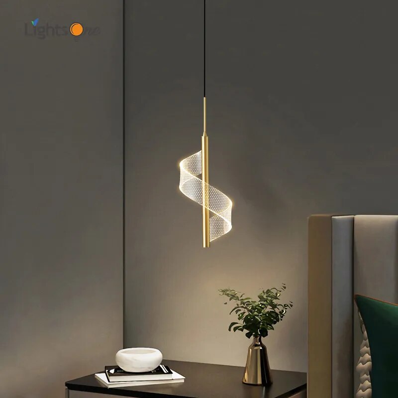 suspension cuivre minimaliste moderne luxe - vue 3 sur 10