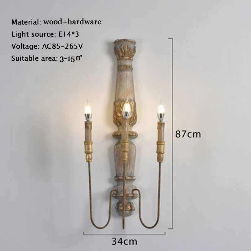 applique murale rétro américaine créative en bois pour décoration de fond - vue 4 sur 7