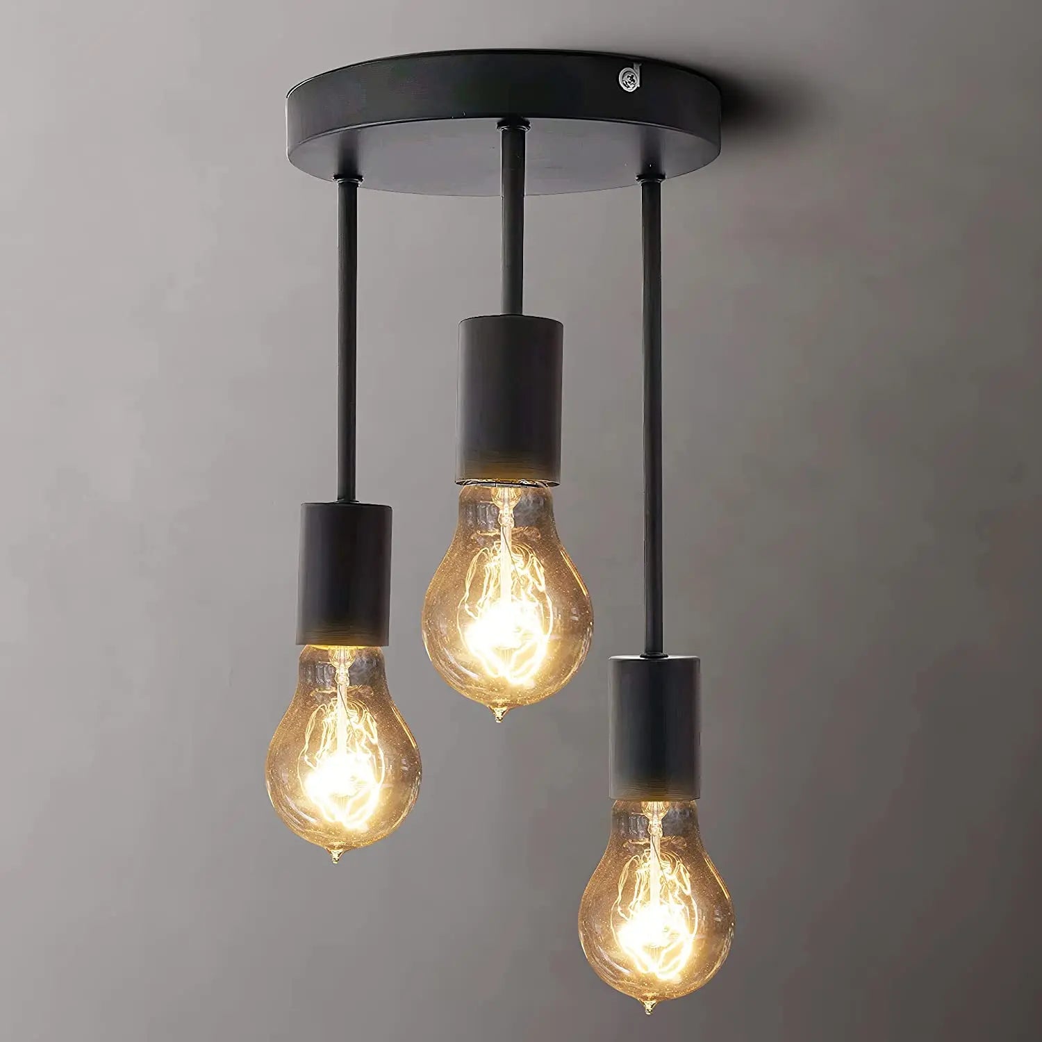 plafonnier industriel lustre décoration avec lumière led