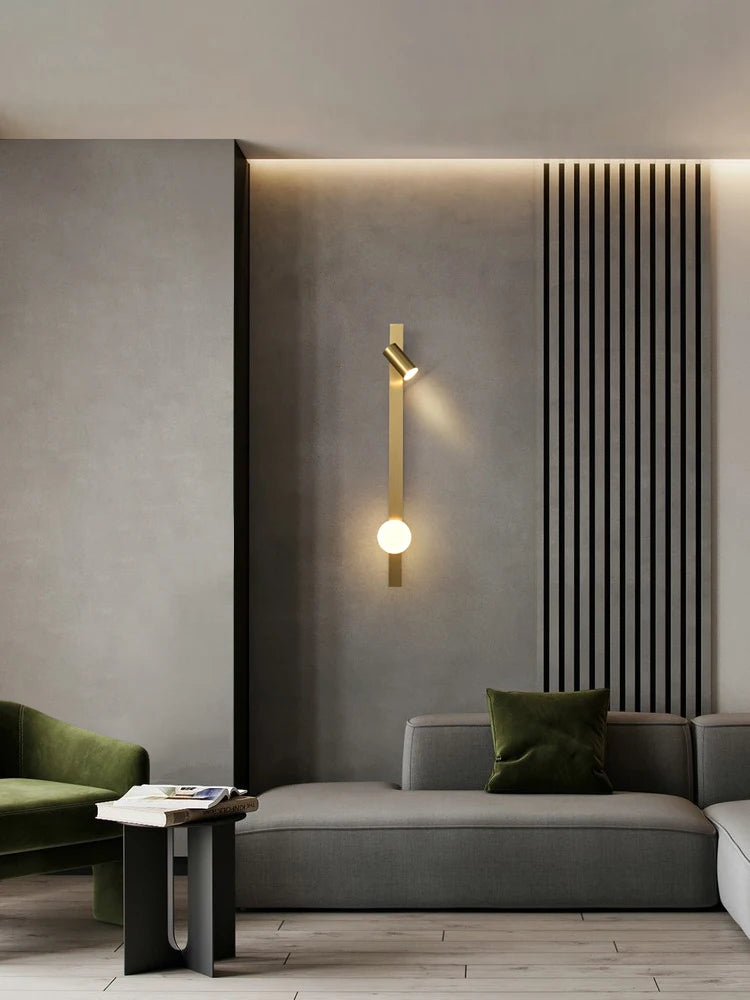 applique murale en cuivre avec bande led minimaliste luxe - vue 5 sur 8
