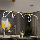 lustre moderne à long tuyau pour décoration intérieure élégante