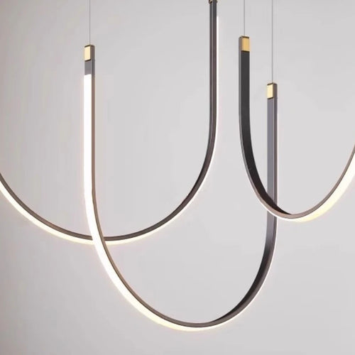 lustre design moderne en forme de u pour espaces industriels et créatifs - vue 5 sur 9