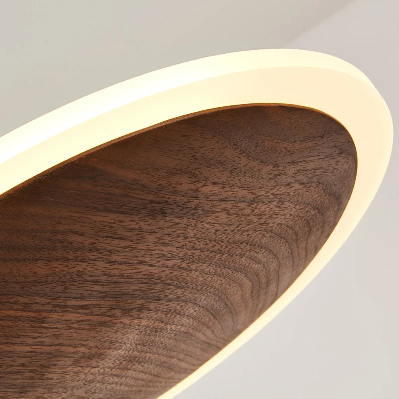 lustre minimaliste en bois massif noyer noir style européen - vue 6 sur 9