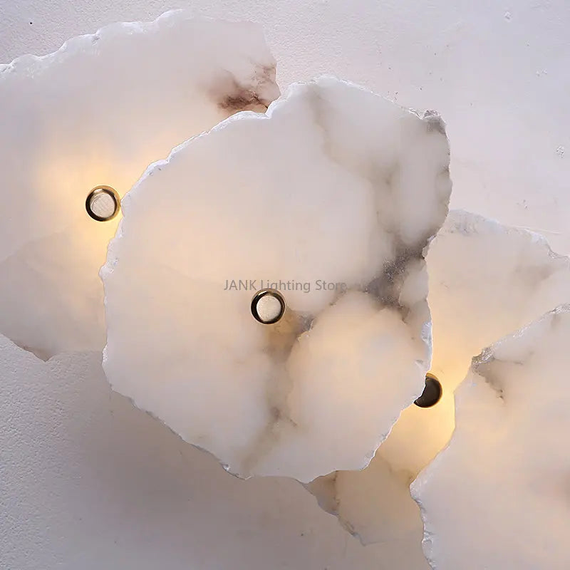 applique murale led design moderne en marbre et cuivre - vue 6 sur 12