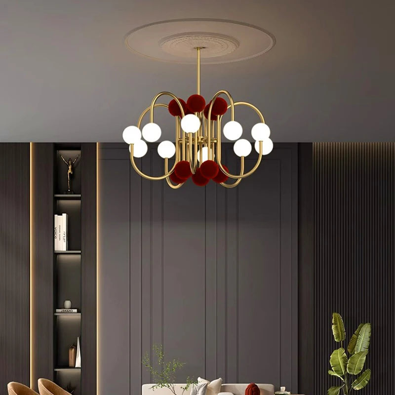 Suspension moderne led design dorée