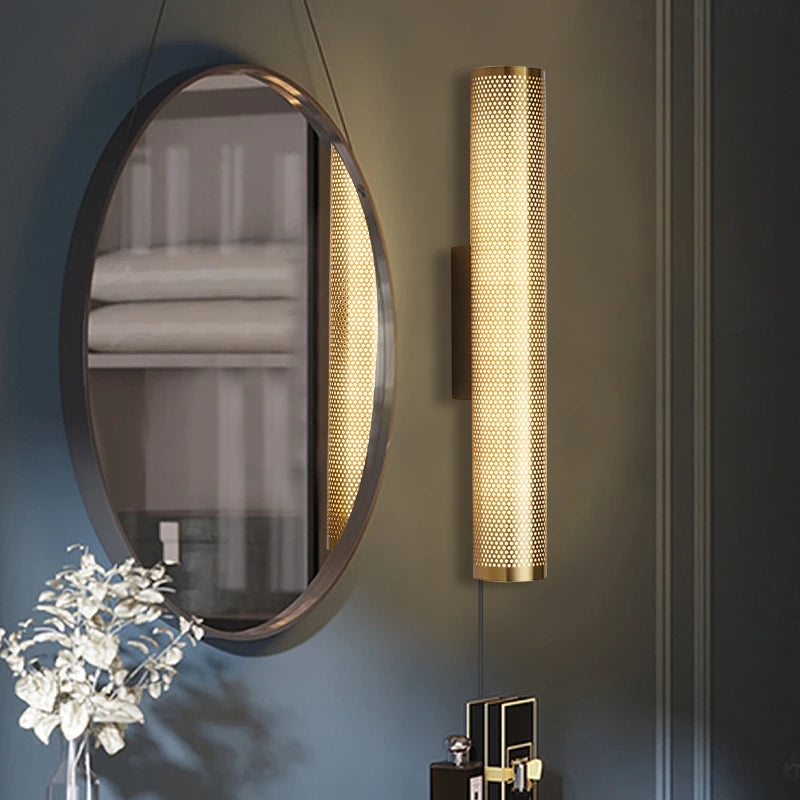 Applique murale LED en laiton et fer