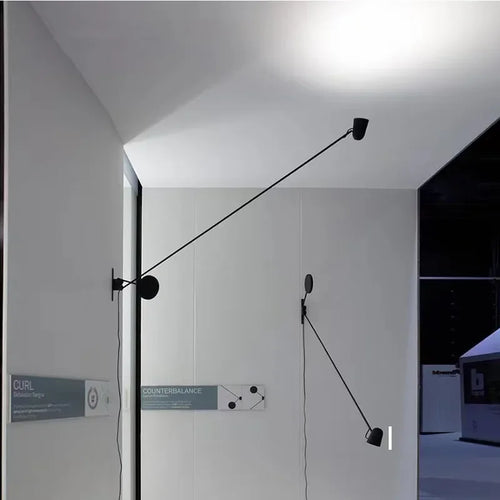 Swing Arm Wall Lamp Adjustable Long Pole Sconce Light for Reading Living Room Bedroom