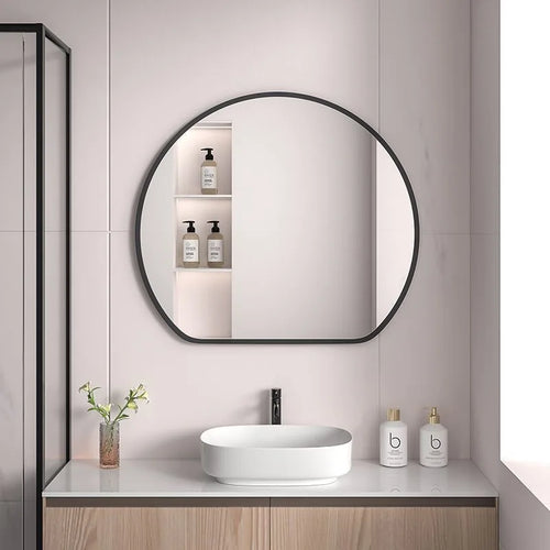 miroir de maquillage avec rangement muraux en métal - vue 7 sur 8