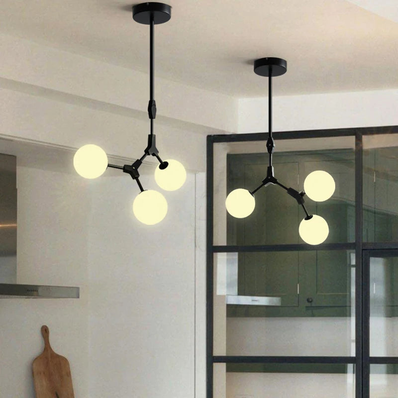 Minimalistischer Glas-Kronleuchter für elegante Beleuchtung - vue 5 sur 12