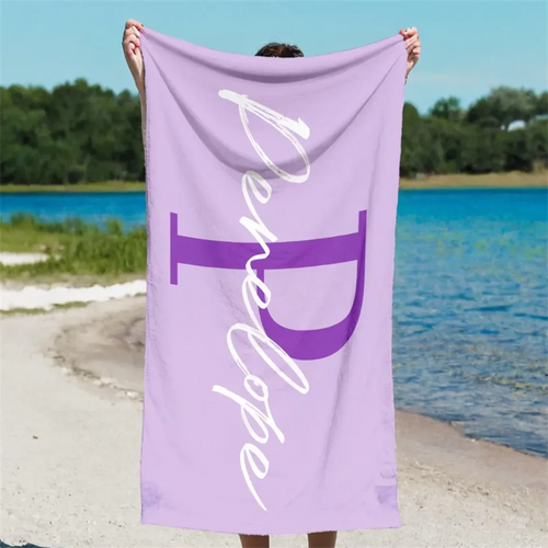 Serviette de plage personnalisée halloween monogramme enfant