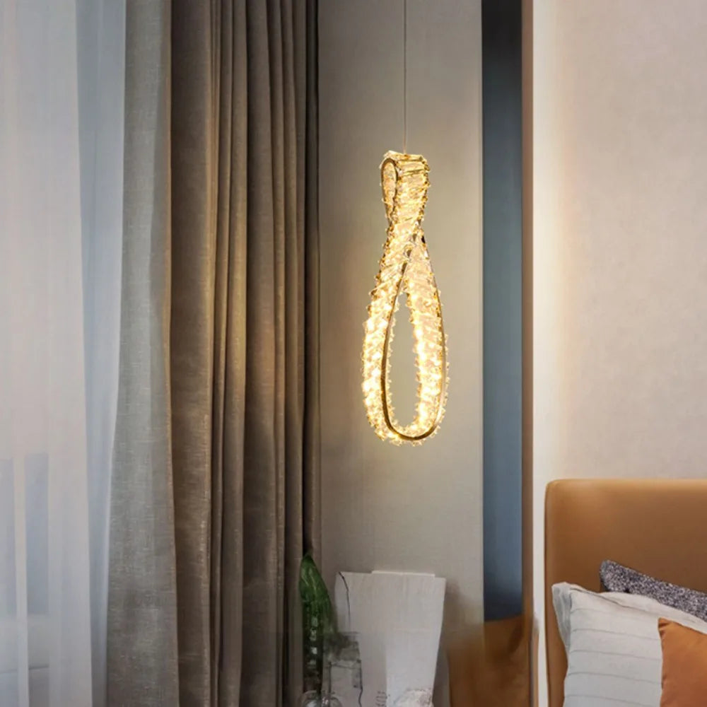 lustre led moderne en cristal de luxe adapté à l'intérieur - vue 3 sur 11