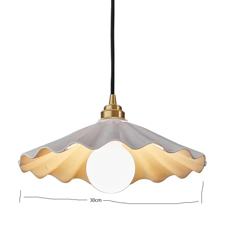 Design-Pendelleuchte LED Schmetterling Keramik und Holz - vue 29 sur 30