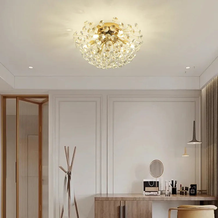 Dandelion Crystal Ceiling Light 2024 New Style Living Room, Bedroom, Study Decoration Light Creative Sun Flower LED Light