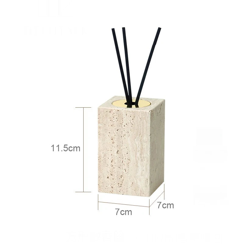 ensemble accessoires salle de bain en travertin beige naturel - vue 12 sur 28