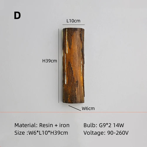 LED-Wandleuchte Design Baumstumpf nordischer Stil modern - vue 9 sur 10