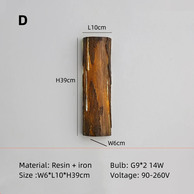 LED-Wandleuchte Design Baumstumpf nordischer Stil modern - vue 8 sur 10