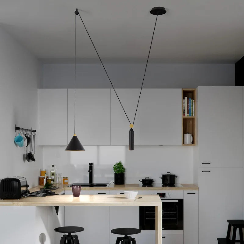 SANDYHA personnalité moderne suspension lumières poulie de levage lustres mobiles Led salle à manger salon Adornos Para Habitacion