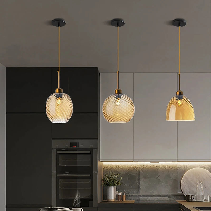 lustre en verre moderne pour bar restaurant hôtel villa - vue 4 sur 23