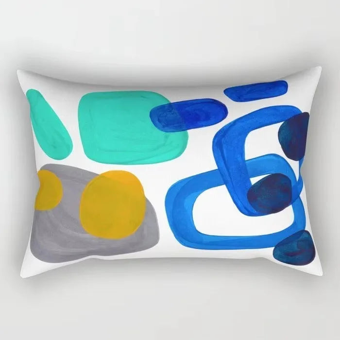 taie d'oreiller décorative avec motifs géométriques et soutien lombaire