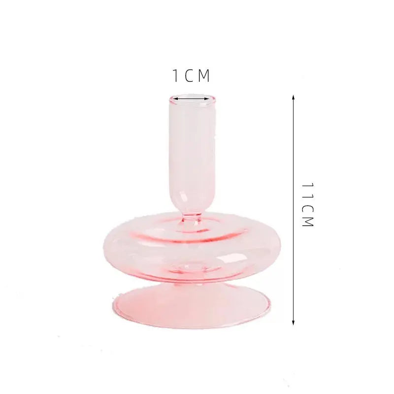 bougeoirs coniques en verre pour décoration de table de mariage - vue 17 sur 32