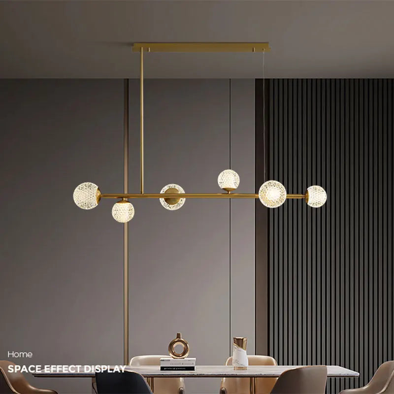 lustre Salle à manger moderne décoration de la maison en verre salon moderne intelligent LED luminaires intérieurs - vue 6 sur 12