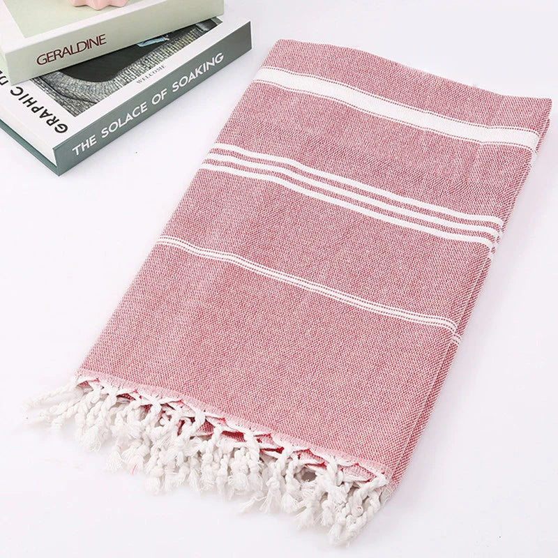 serviette de plage turque coton franges tissé rapide