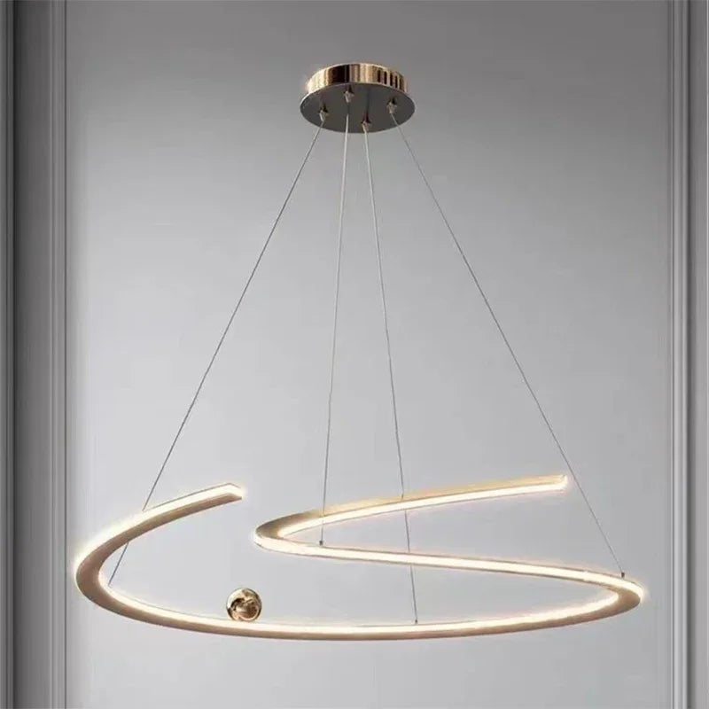 Moderner LED-Kronleuchter mit Ringen für die Innendekoration - vue 3 sur 12