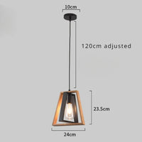 suspension en bois trapézoïdal double couche style industriel rétro