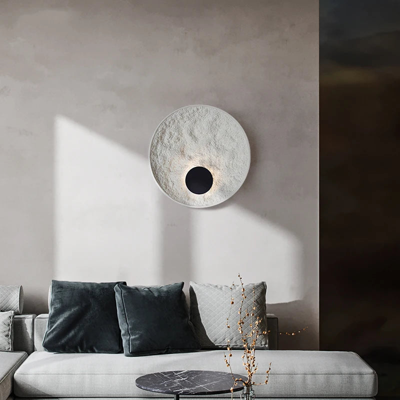 applique murale lune moderne en résine décorative à led
