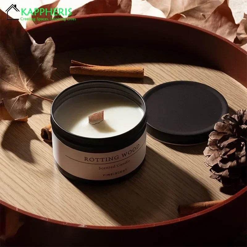bougies parfumées en boîte de conserve avec fleurs séchées - vue 4 sur 7