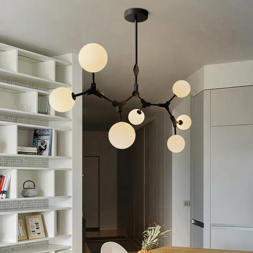 Minimalistischer Glas-Kronleuchter für elegante Beleuchtung - vue 4 sur 12