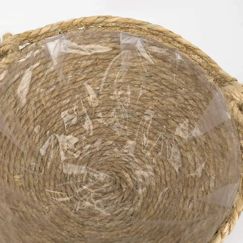 paniers suspendus en jonc de mer pour décoration intérieure et jardin - vue 5 sur 9