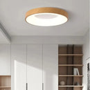 Moderne LED-Deckenleuchte Rund Holzoptik Ultraflach Dekorativ