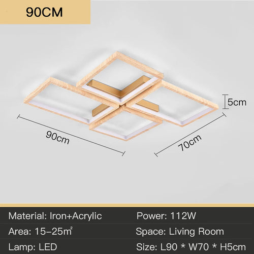 LED-Deckenleuchte modernes Design aus Metall und Holz elegant - vue 11 sur 10