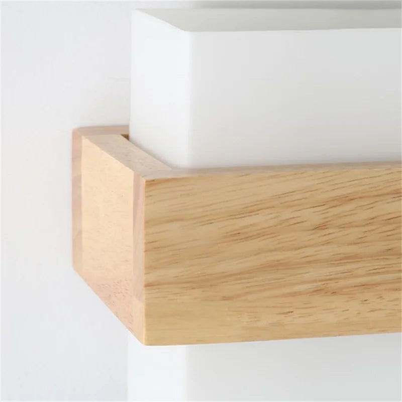 Moderne Wandleuchte aus Holz und Glas für dekorative Beleuchtung - vue 6 sur 6