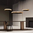 Lustre design anneaux LED postmoderne marbre or noir rond design pour salle à manger