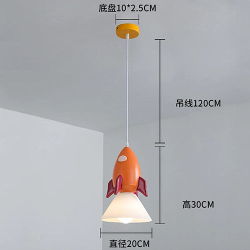 Niedlicher Raketen-Kronleuchter für dekorative Kinderzimmerbeleuchtung