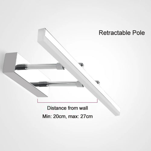 lampe frontale à miroir rétractable pour toilettes