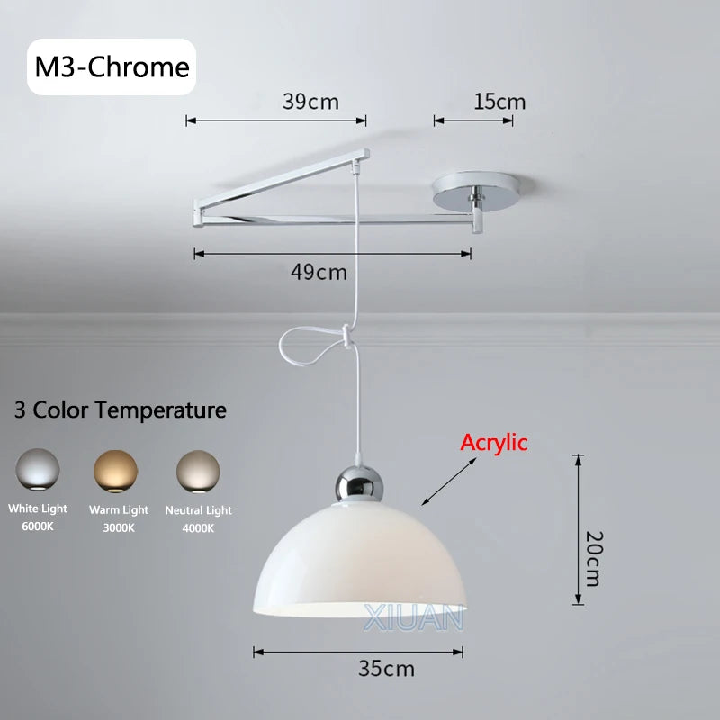 Moderne LED-Pendelleuchte mit schwenkbarem Arm - vue 24 sur 30