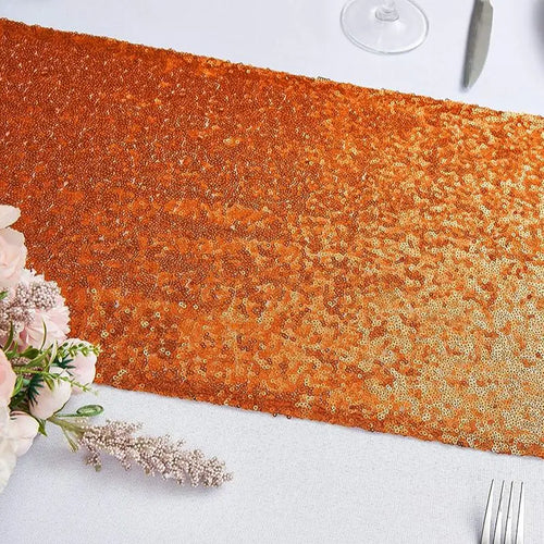 Chemin de table pailleté orange déco fête mariage - vue 4 sur 7