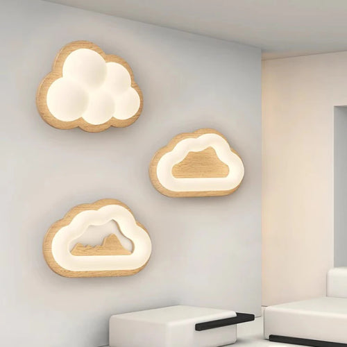 Wandleuchte aus Massivholz Wolke für Kinderzimmer - vue 2 sur 9