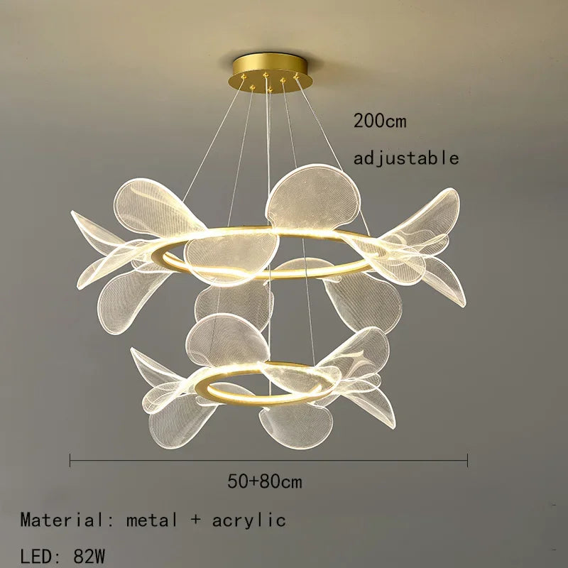 Luxuriöser LED-Kronleuchter aus Acryl in Blumenform - vue 9 sur 10