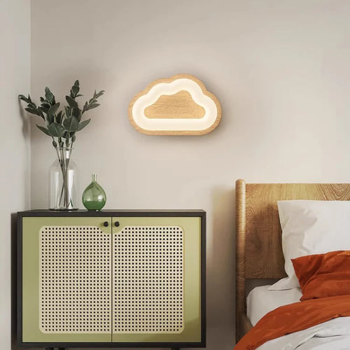Wandleuchte aus Massivholz Wolke für Kinderzimmer - vue 5 sur 9