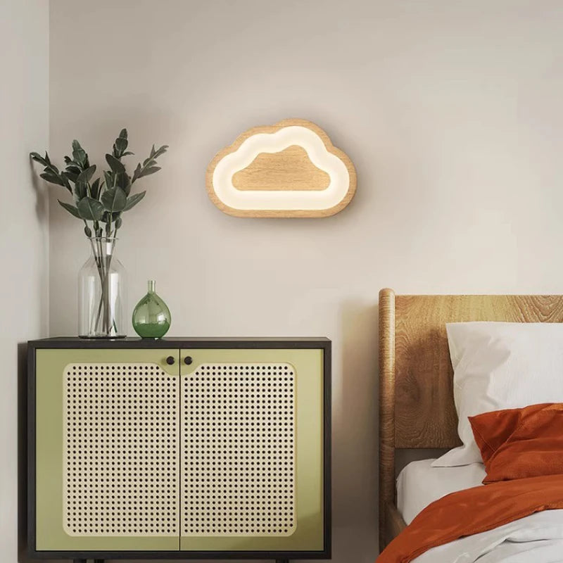 Wandleuchte aus Massivholz Wolke für Kinderzimmer - vue 4 sur 9