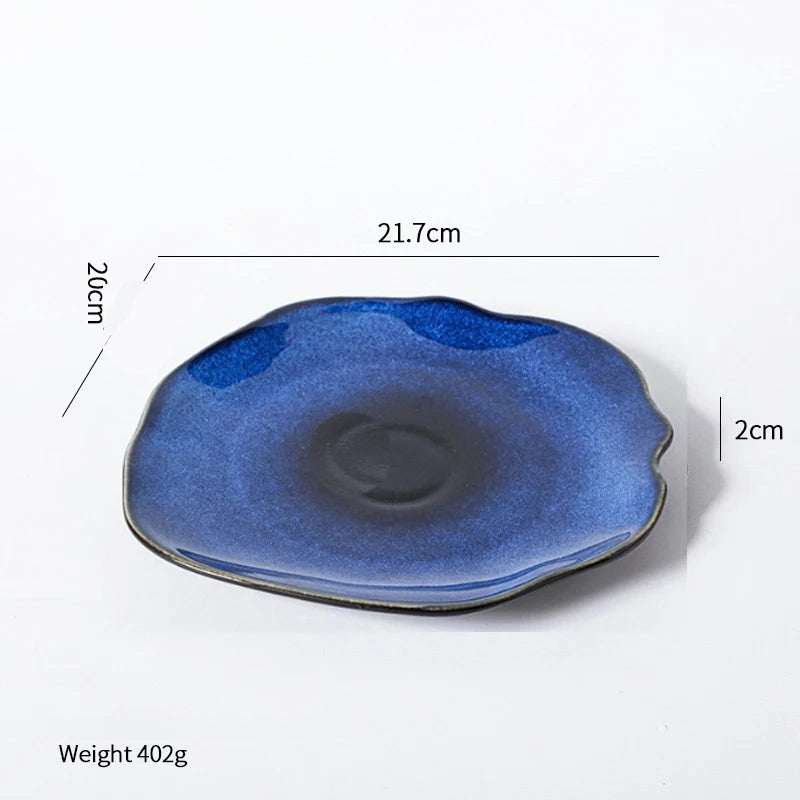 assiette plate ceramique japonaise forme coquille irreguliere