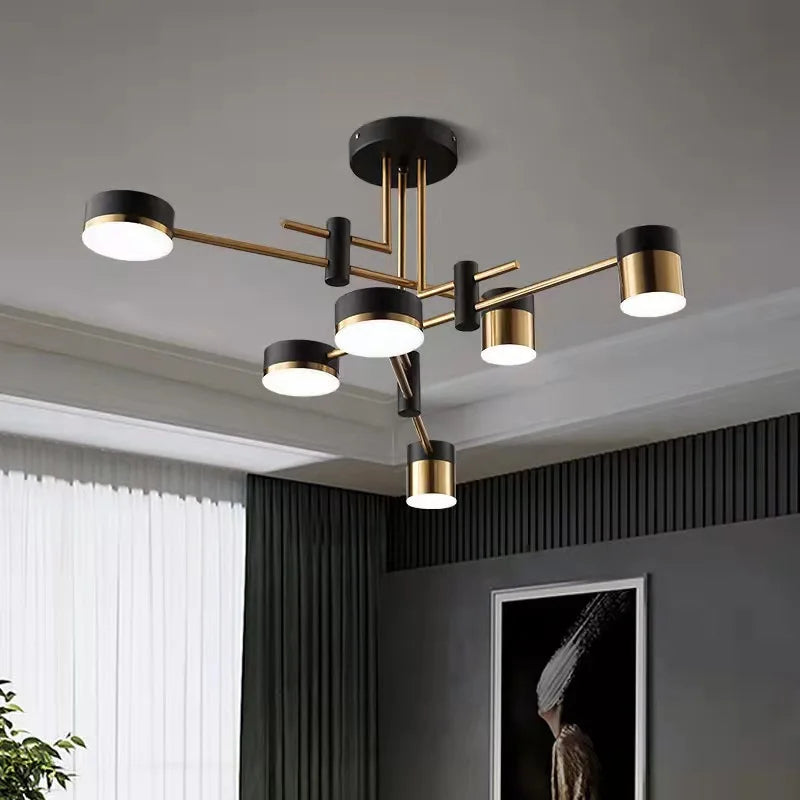 2024 LED Chandelier Lighting Modern Living Room Kitchen Decoration Indoor Metal Hanging Light Fixtures For Drawing Room - vue 4 sur 12