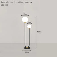 lampadaire en métal avec 3 gradations verre simple