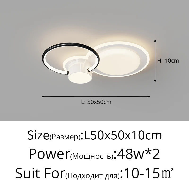 Moderne LED-Deckenleuchte mit kreativem Ring für dekorative Innenräume